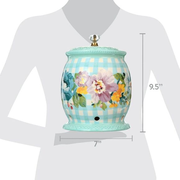 Pioneer Woman Sweet Romance Onion Keeper Acrylic Knob Lid Floral Ceramic NEW - Picture 8 of 8